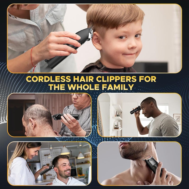 Solati Professional Hair Clippers for Men Cordless Trimmers Kit with LED Display Electric Beard Trimmer for Kid Cordless Beards Trimmer Haircut Grooming Kit Gift for Men Women Barber Kids (Black) - Image 2
